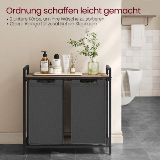 Robuster Wäschesammler mit abnehmbaren Taschen – Bild 19